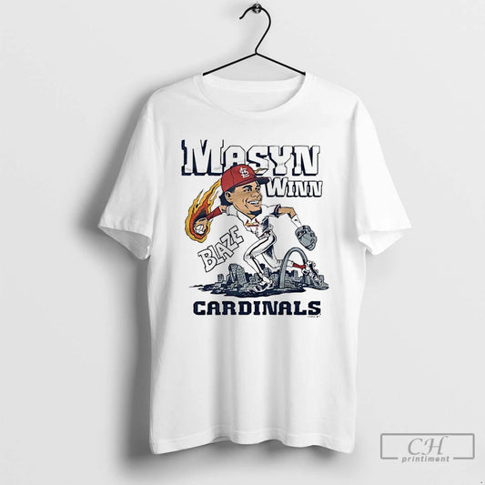 Classic Winn Blaze Cardinals Masyn Baseball Player Caricature Graphic