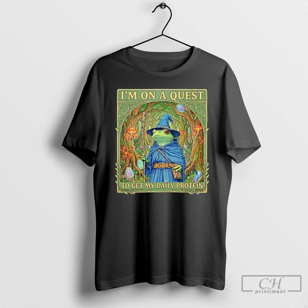 Classic Wizard Frog Im On A Quest To Get My Daily Protein T Shirts Sweater