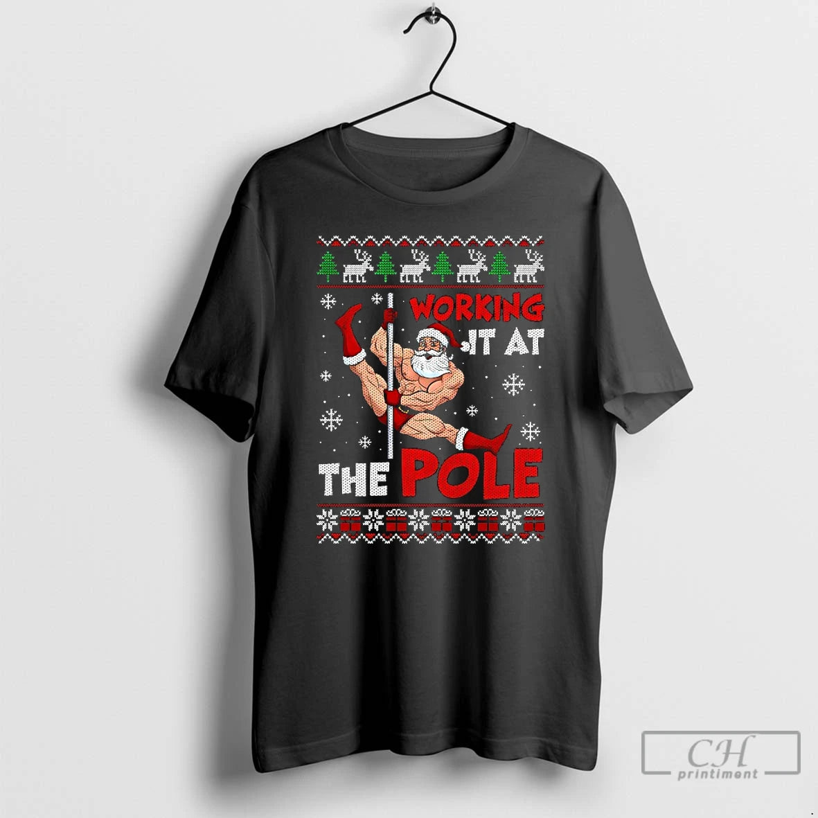 Classic Working It At The Pole Santa Dancing Ugly Christmas T-Shirts, Hoodie, Sweatshirt | WearSparks.com