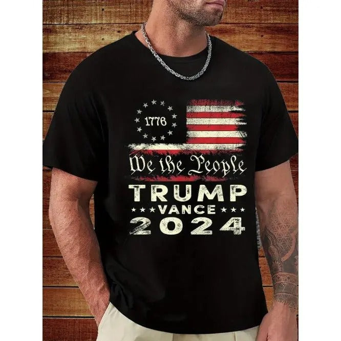 Classic version, President Trump supporters re-election slogan men's famous T-shirt, short-sleeved novel cotton shirt,...