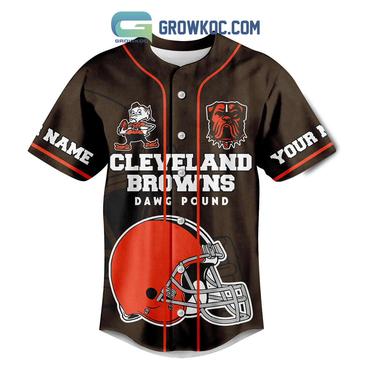 Cleveland Browns Dawg Proud Fan Personalized Baseball Jersey
