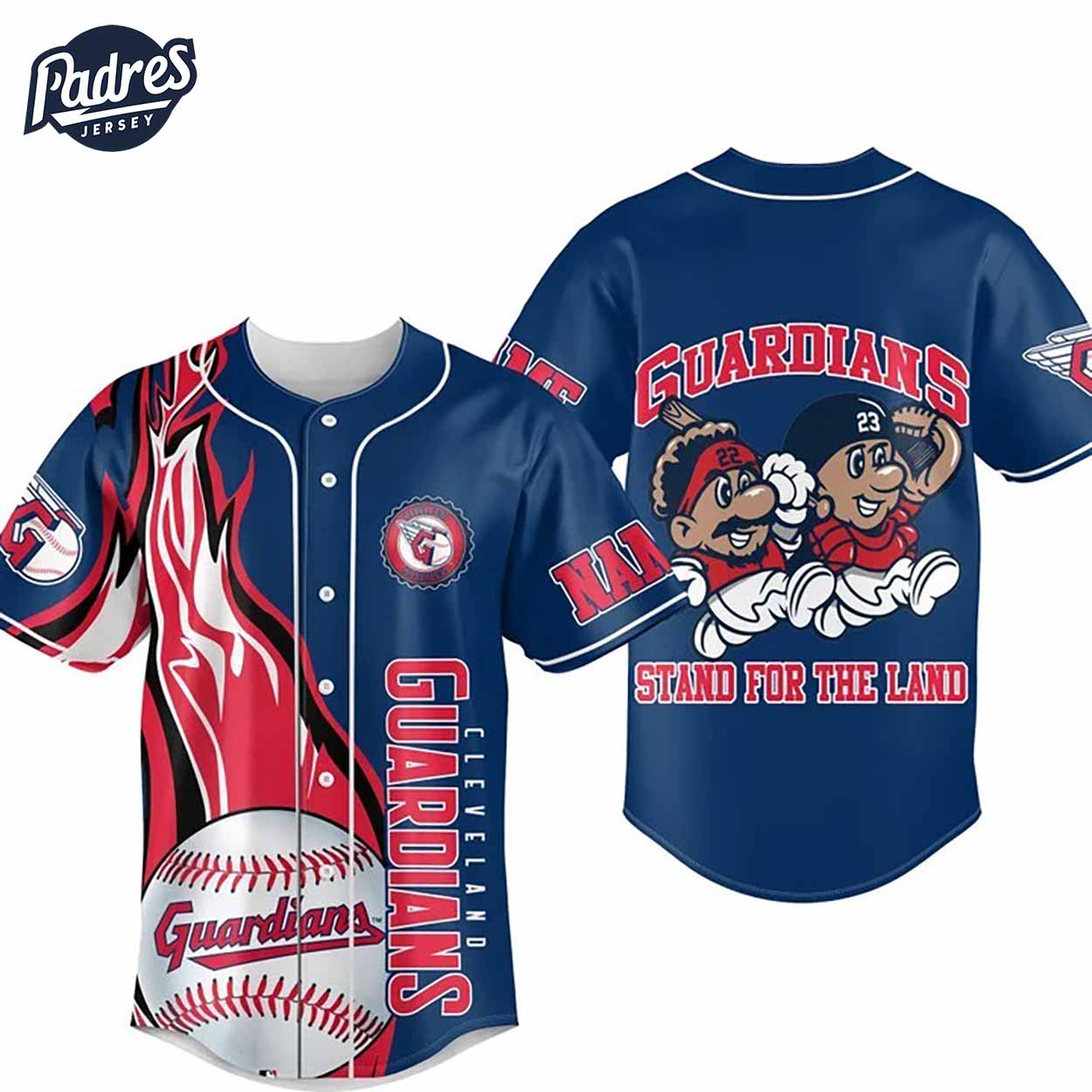 Cleveland Gardians Stand For The Land Baseball Jersey - Padres Jersey Oasis: Elevate Your Baseball Style Game... (Image 2)