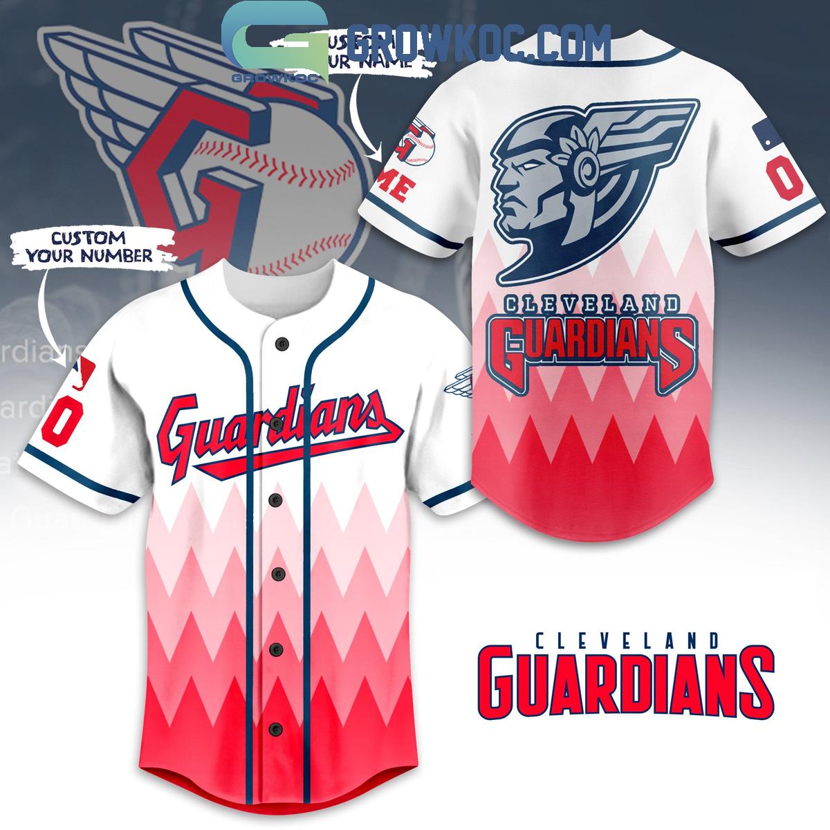 Cleveland Guardians Baseball Team Geometric Personalized Baseball Jersey