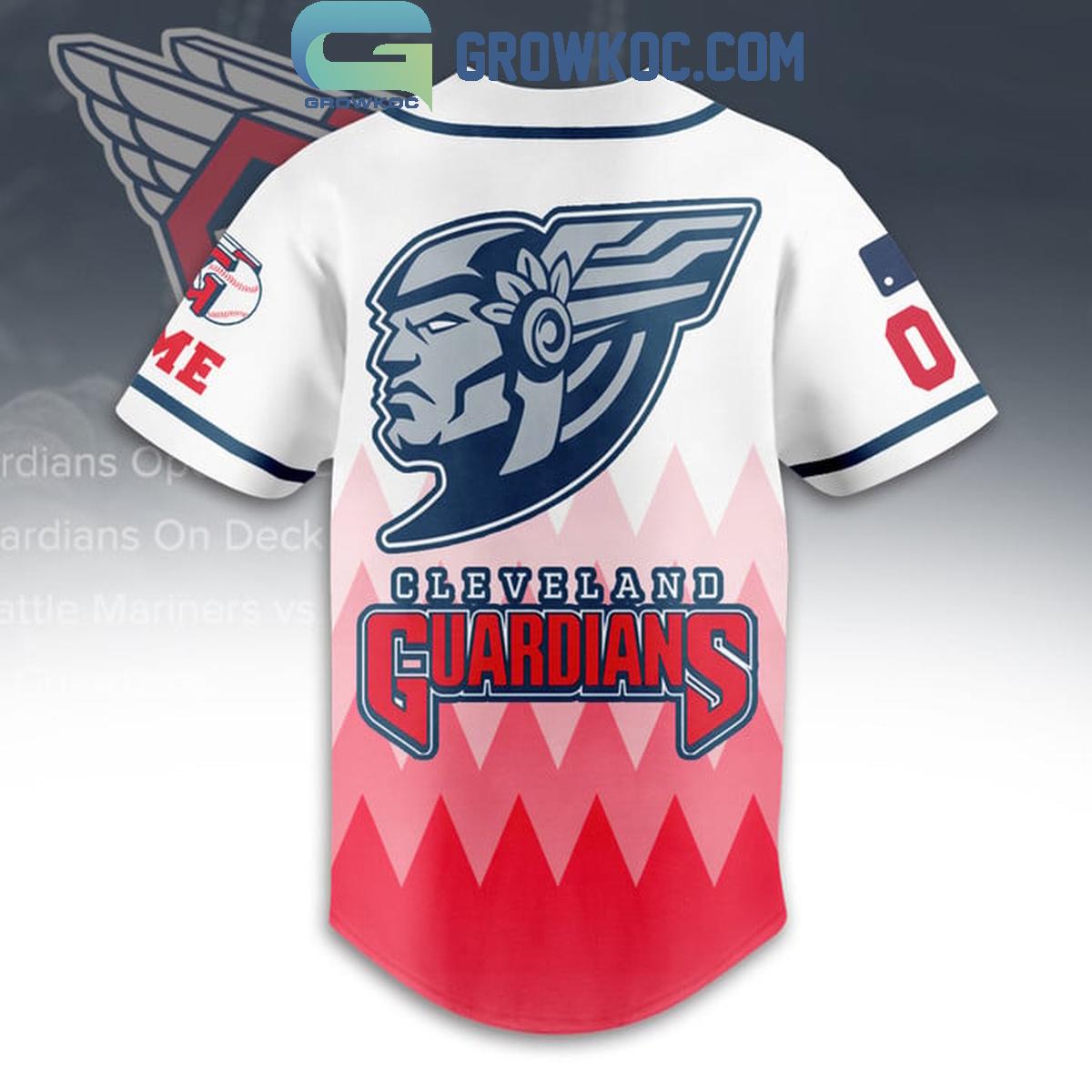 Cleveland Guardians Baseball Team Geometric Personalized Baseball Jersey
