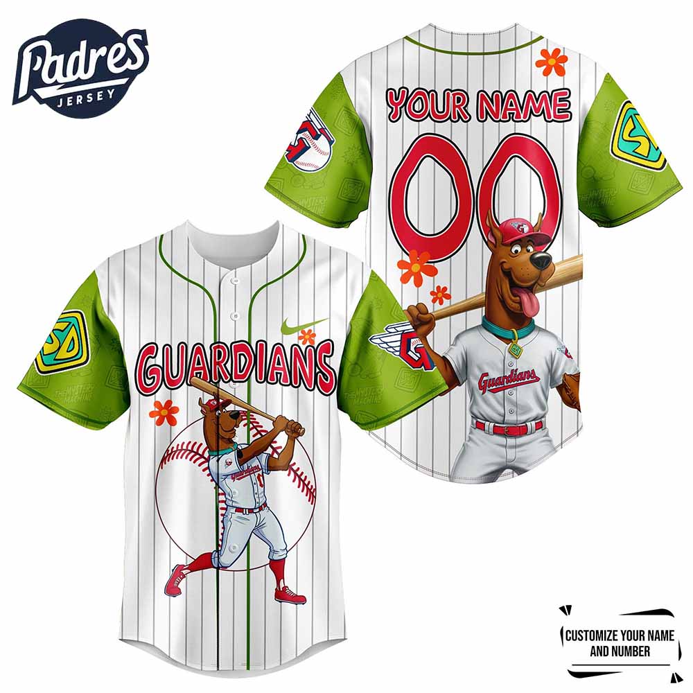 Cleveland Guardians MLB x Scooby Doo Baseball Jersey Outfit - Padres Jersey Oasis: Elevate Your Baseball Style... (Image 2)