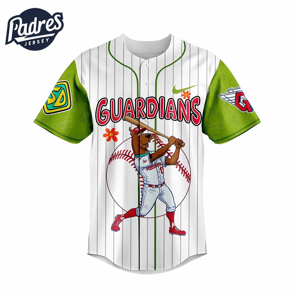 Cleveland Guardians MLB x Scooby Doo Baseball Jersey Outfit - Padres Jersey Oasis: Elevate Your Baseball Style... (Image 4)