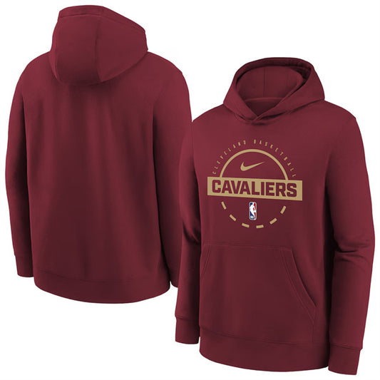 Cleveland Cavaliers Wine 2025 26 Practice Club Pullover Hoodie