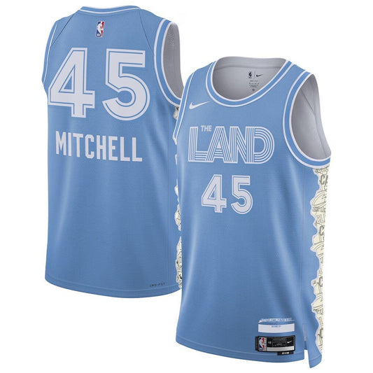 Cleveland Cavaliers #45 Donovan Mitchell Unisex 202425 Swingman Player Jersey - City Edition - Light Blue