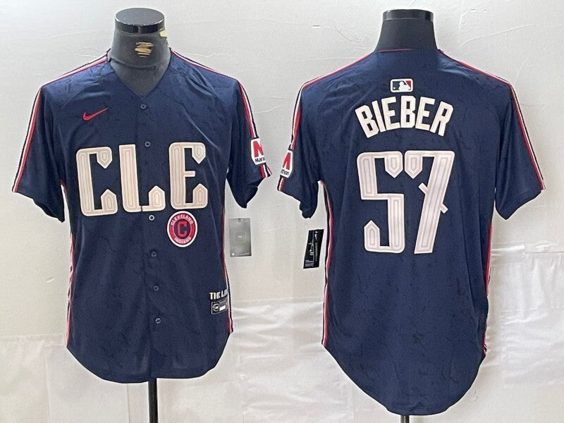 Cleveland Guardians #57 Shane Bieber Indians City Style 1