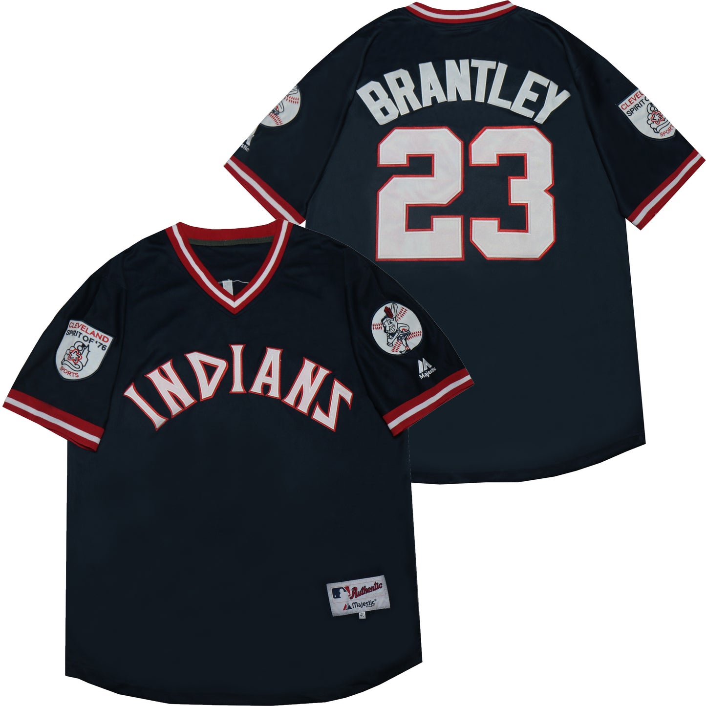 Cleveland Indians #23 Brantley Indians 23 Blue Pullover Inverted Style 2