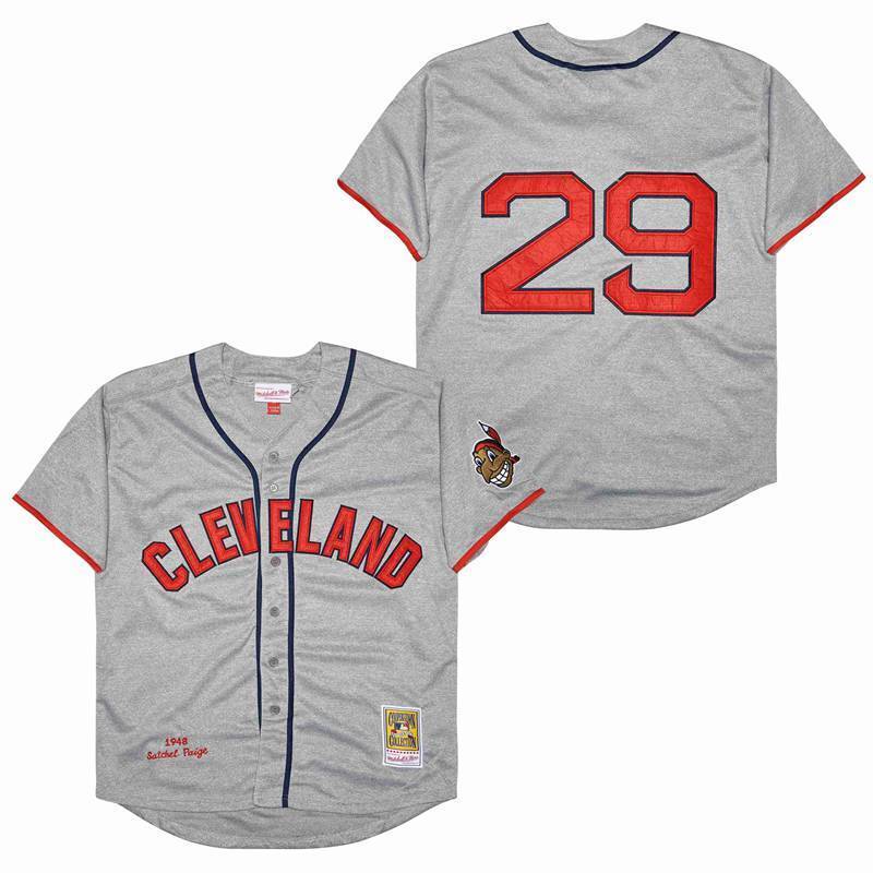 Cleveland Indians #29 Satchel Paige Indians 29 Hemp Gray 1948 Retro