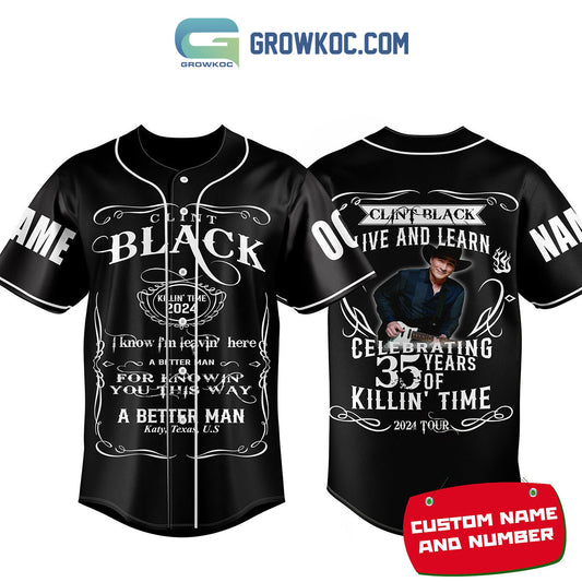 Clint Black Celebrating 35 Years Of Killn’ Time Personalized Baseball Jersey
