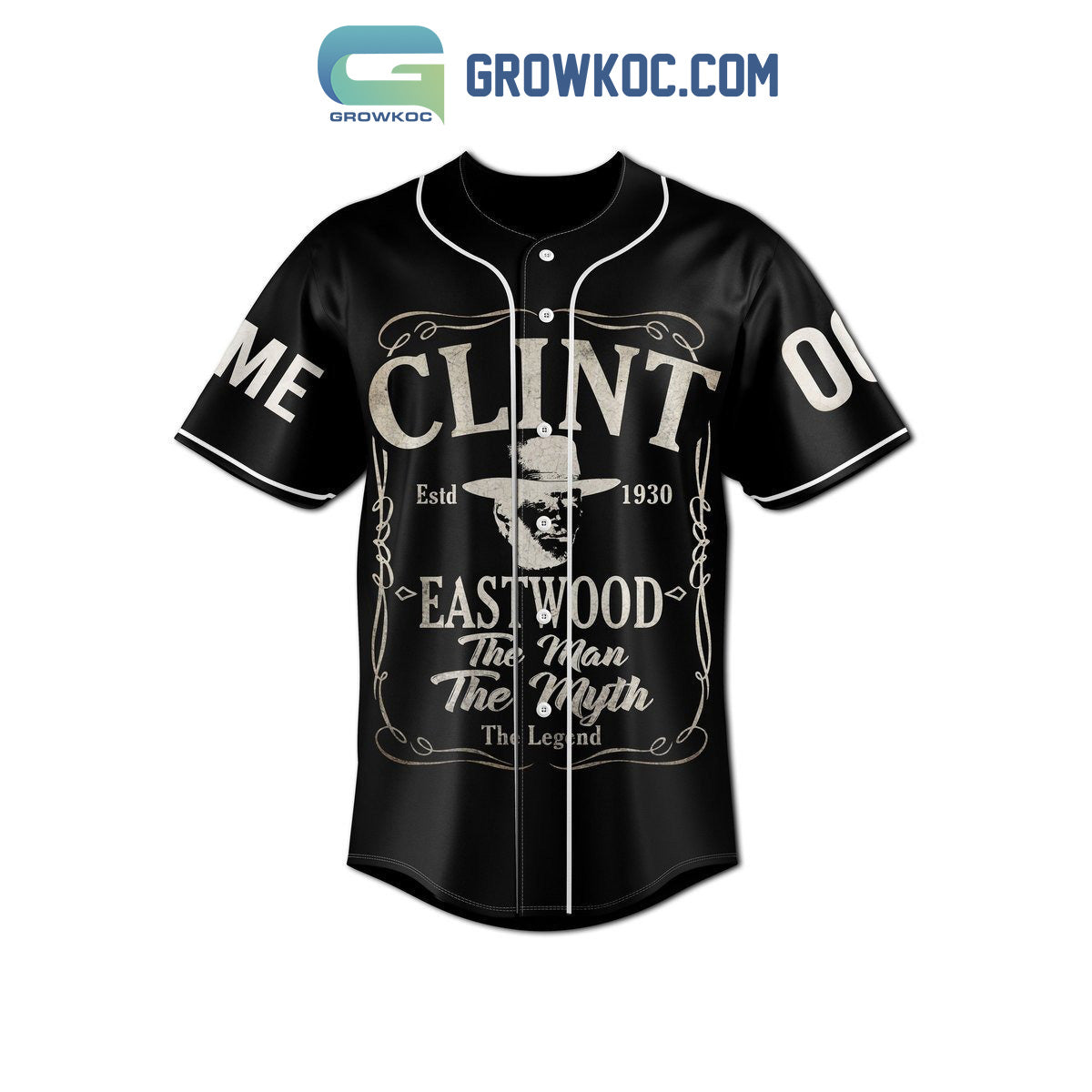 Clint Eastwood The Man The Myth The Legend Personalized Baseball Jersey