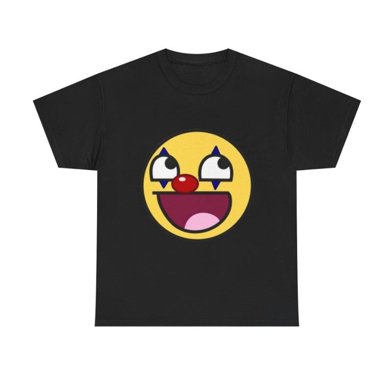 Clowny Smiley Graphic Tee, Cute Emoji T-Shirt, Fun Cartoon Design, Unisex Streetwear, Playful Fashion Statement, emo...