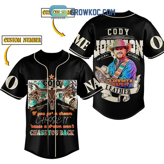 Cody Johnson Made Of Leather Personalized Baseball Jersey
