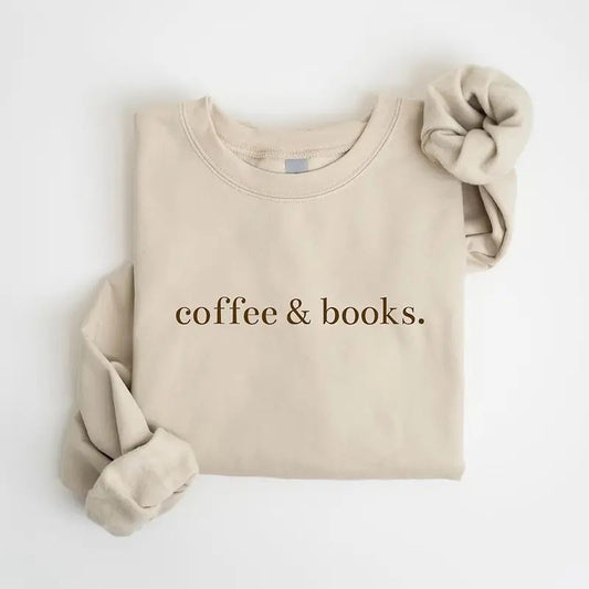 Coffee & Books Sweatshirt, Cute Books Lover Shirt, Books Club Hoodie, Books Lover Sweatshirt, Back To School Shirt,...