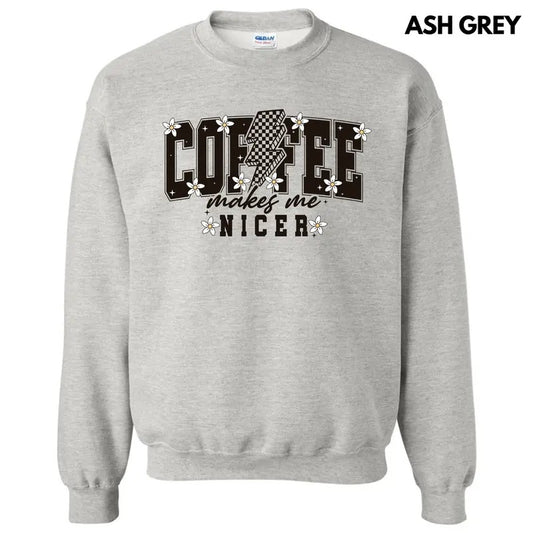 Coffee Makes Me Nicer Sweatshirt 'NLB' T-Shirts, Hoodie | WearSparks.com