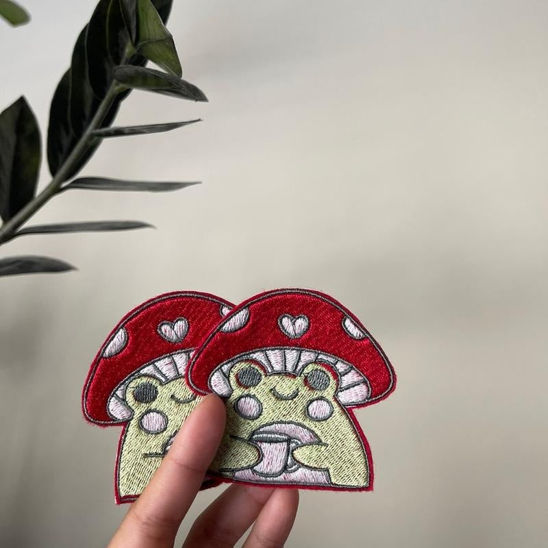 Coffee Mushroom Froggy Iron On Patch T-Shirts, Hoodie, Sweatshirt | WearSparks.com