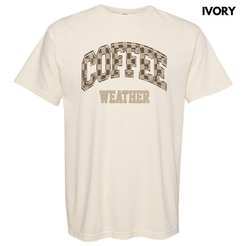 Coffee Weather Checkered Comfort Colors T-Shirt 'NLB' Hoodie, Sweatshirt | WearSparks.com