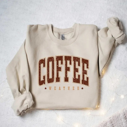 Coffee Weather Sweatshirt, Coffee Lover Shirt, Autumn Fall Graphic Shirt, Retro Fall Sweater, Fall Sweatshirt Hoodie