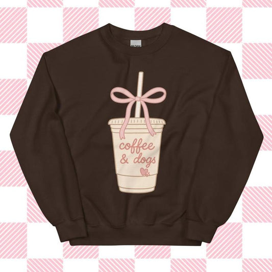 Coffee and Dogs Sweatshirt - Unisex Apparel Relaxed Fit Printed In The USA Clothing Womenswear Casual Comfort Cotton Top...