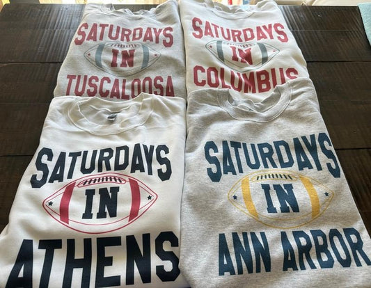 College Sweatshirt Saturdays In Your College Town T-Shirts, Hoodie | WearSparks.com