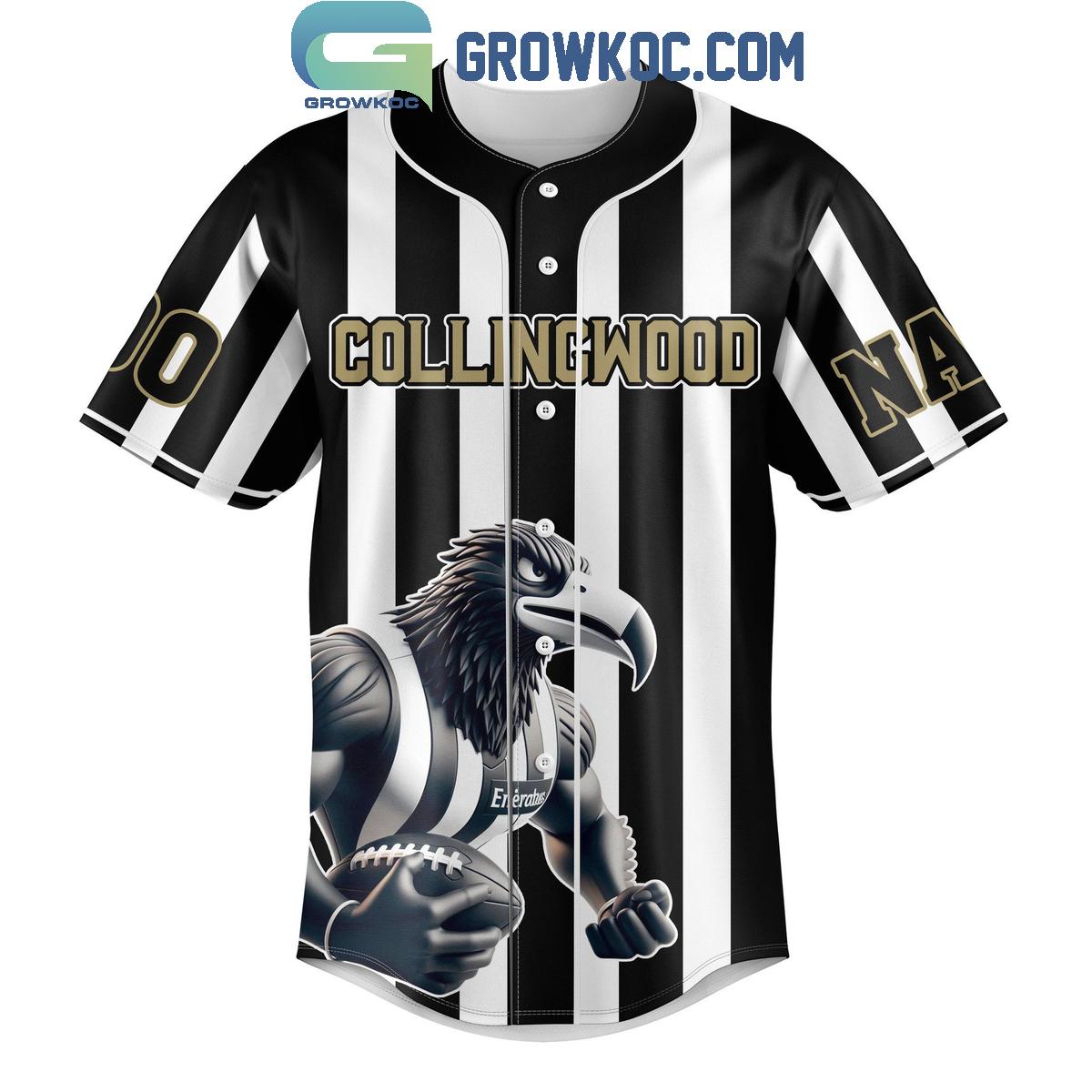 Collingwood Magpies Go Pies Fight Hard Play Fierce Forever Personalized Baseball Jersey