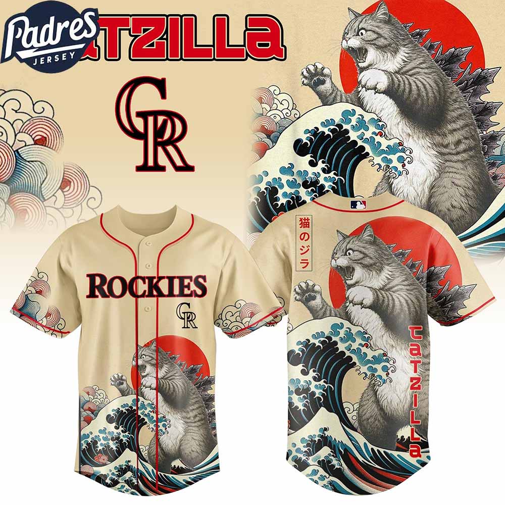 Colorado Rockies MLB X Catzilla Personalized Baseball Jersey - Padres Jersey Oasis: Elevate Your Baseball Style Game...