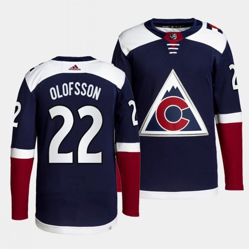 Colorado Avalanche #22 fredrik olofsson alternate navy jersey