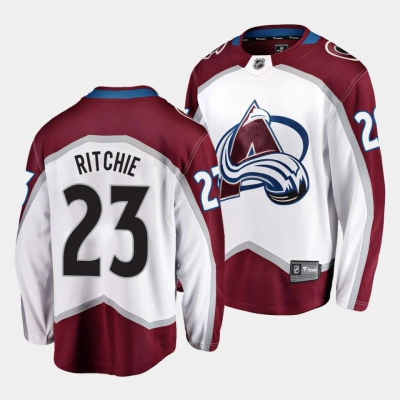Colorado Avalanche #23 calum ritchie away white 2023 nhl draft