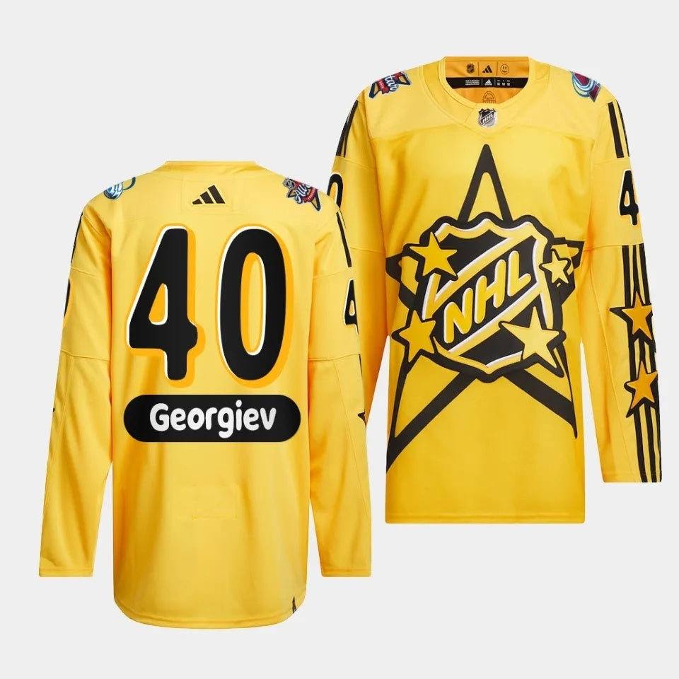 Colorado Avalanche #40 Alexandar Georgiev 2024 NHL All-Star Yellow Jersey Style 1