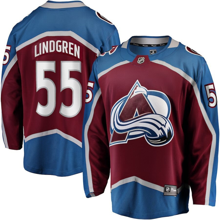 Colorado Avalanche #55 Ryan Lindgren Home Breakaway Jersey - Burgundy
