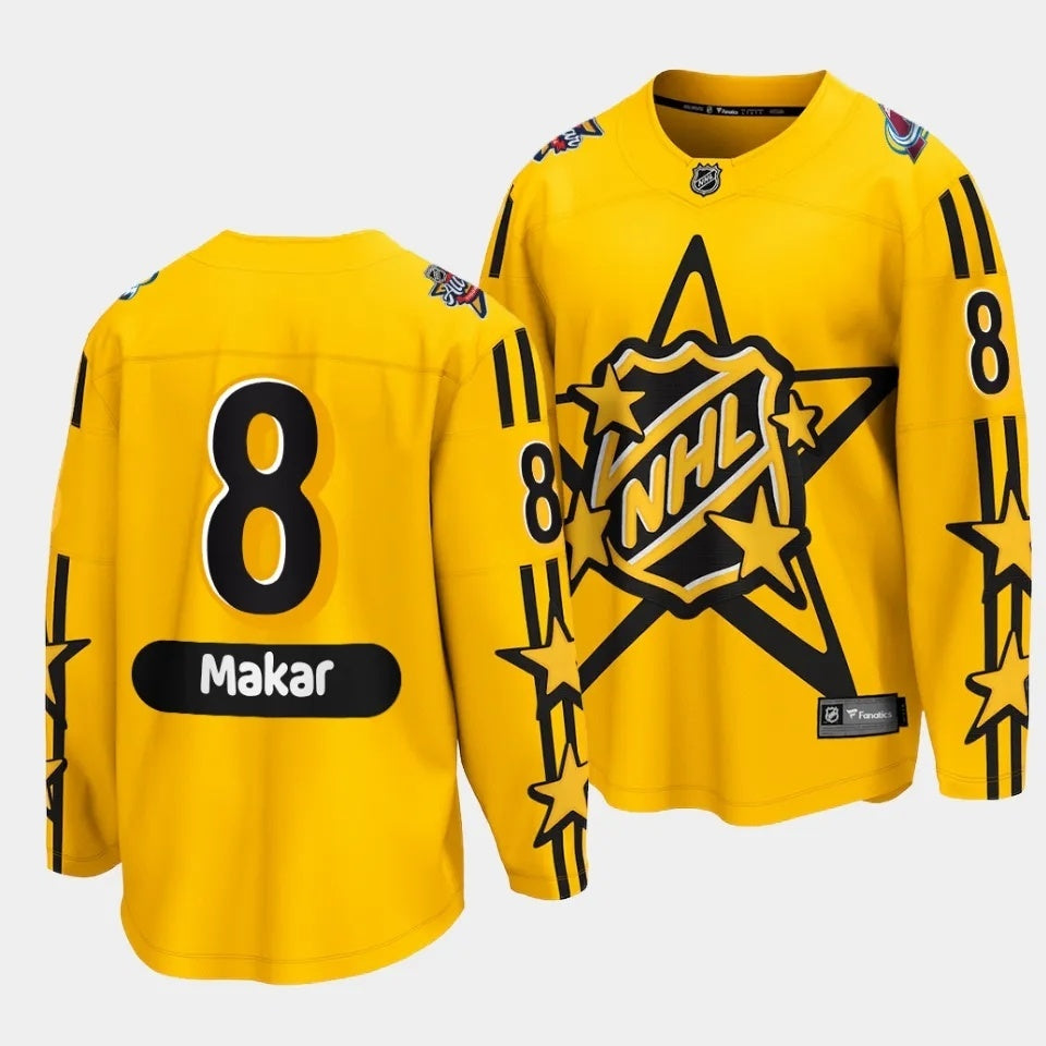 Colorado Avalanche #8 Cale Makar 2024 NHL All-Star Yellow Jersey Style 2