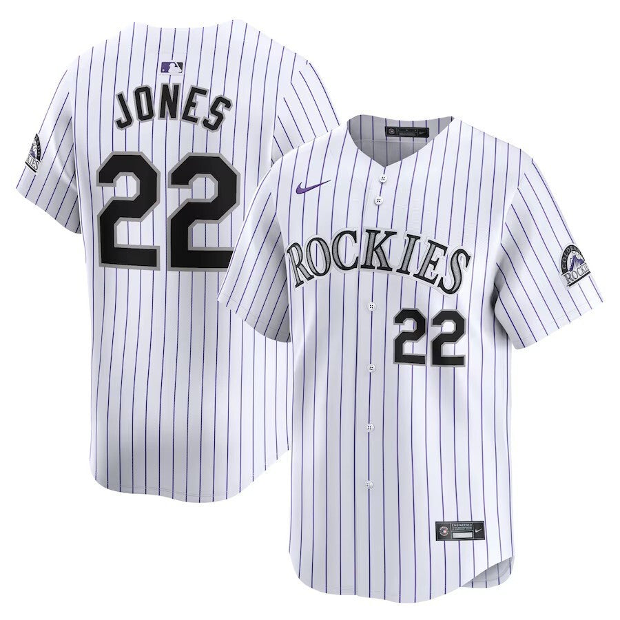 Colorado Rockies #22 Nolan Jones Home Limited Player Jersey - White Style 1