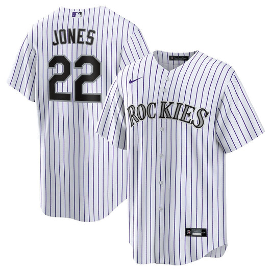 Colorado Rockies #22 Nolan Jones Home Men Jersey - White