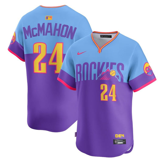 Colorado Rockies #24 Ryan McMahon 2025 City Connect Limited Player Jersey - PurpleLight Blue