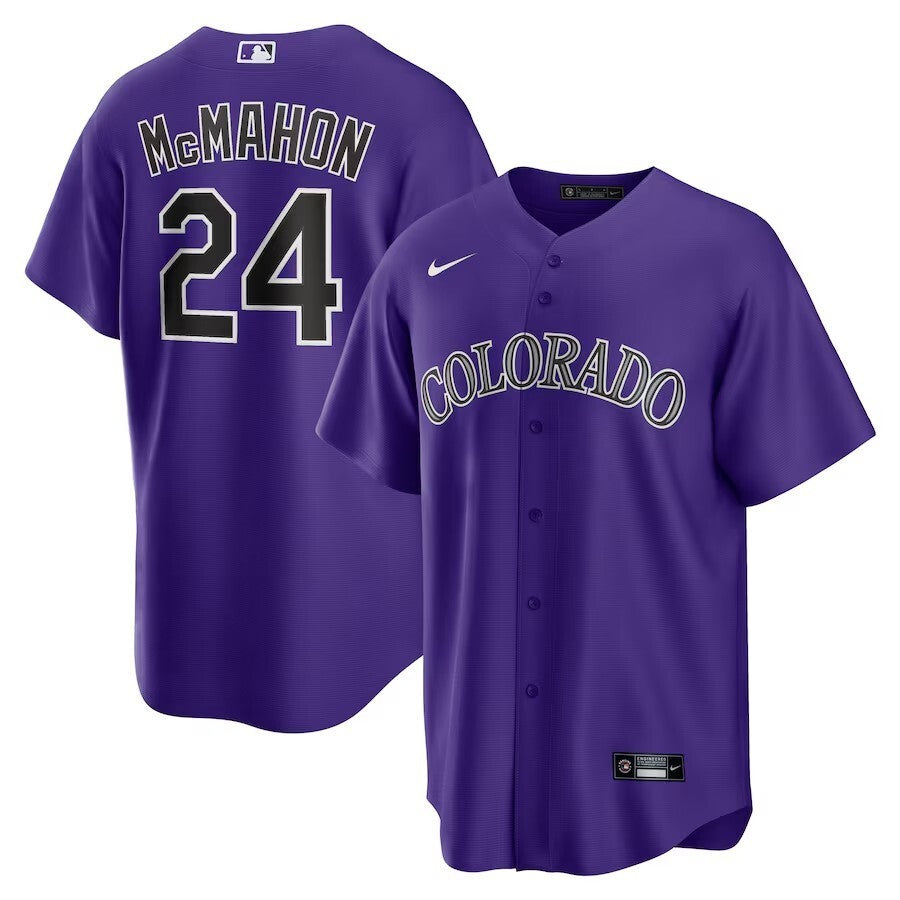 Colorado Rockies #24 Ryan McMahon Alternate Replica Player Jersey - Purple