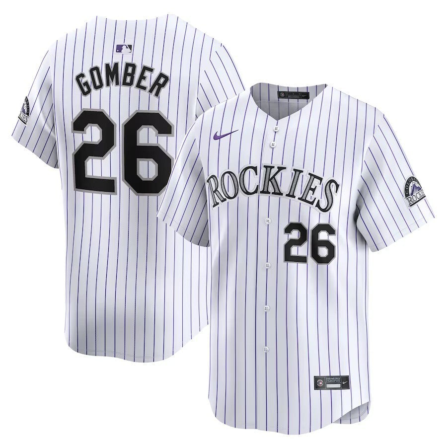 Colorado Rockies #26 Austin Gomber Home Limited Player Jersey - White Style 2