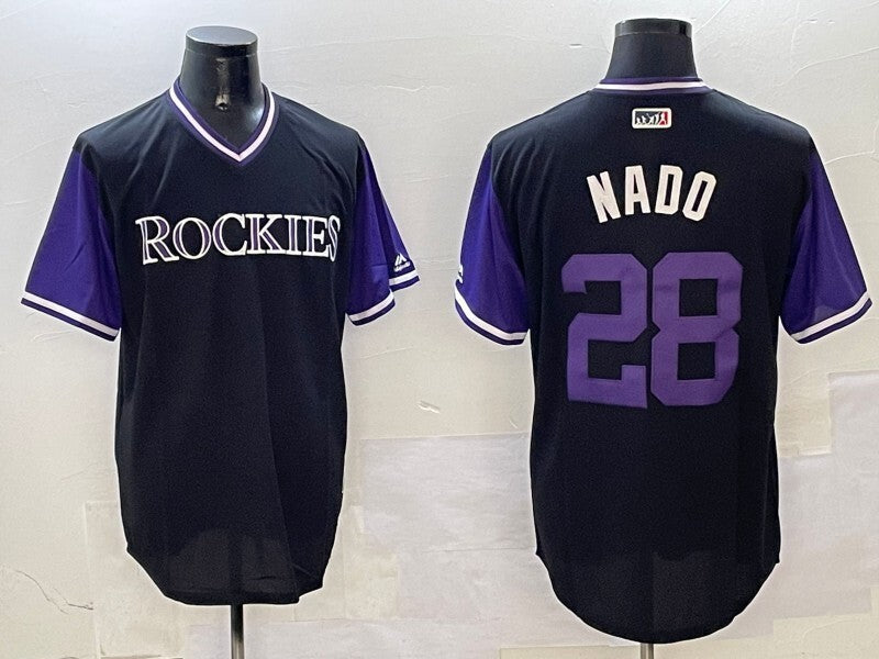 Colorado Rockies #28 Nolan Arenado Nokia Fashion Style 3