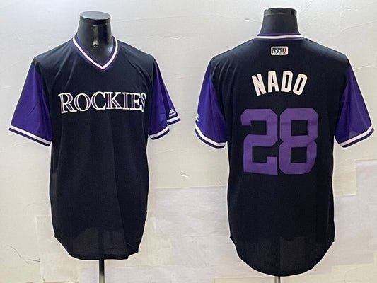 Colorado Rockies #28 Nolan Arenado Nokia Fashion Style 3