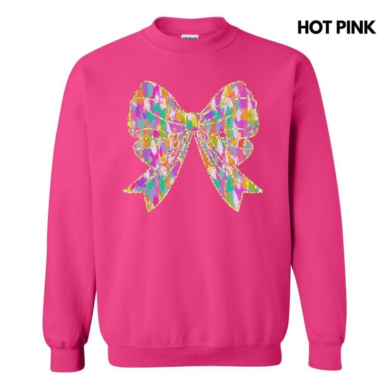 Colorful Brushstroke Bow Sweatshirt 'NLB' T-Shirts, Hoodie | WearSparks.com