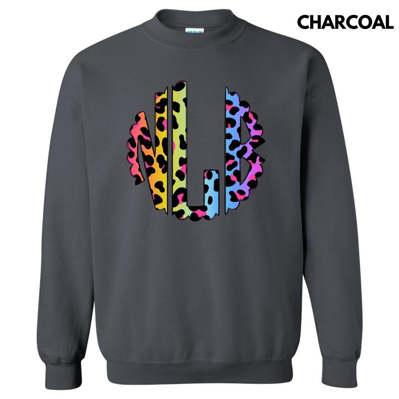 Colorful Cheetah Monogram Sweatshirt 'NLB' T-Shirts, Hoodie | WearSparks.com