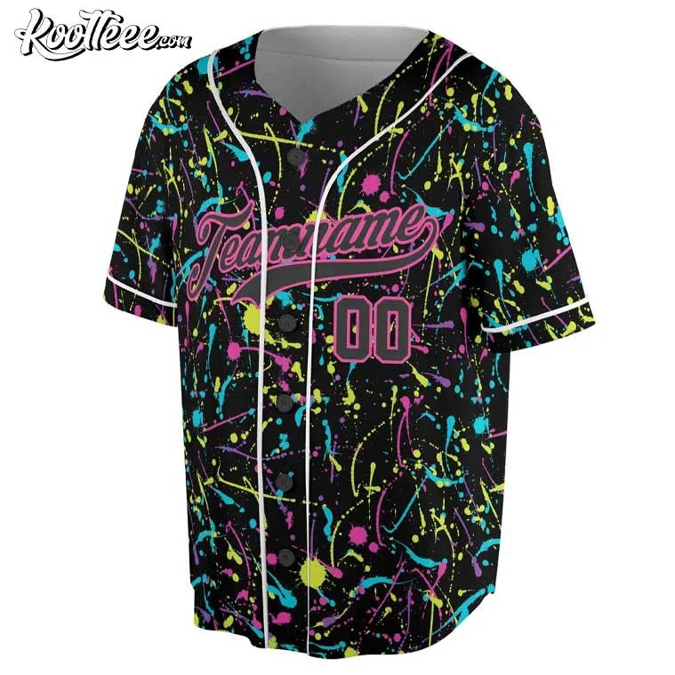 Colorful Paint Splatter Graffiti Custom Baseball Jersey