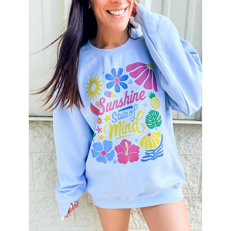 Colorful Sunshine State of Mind Graphic Top T-Shirts, Hoodie, Sweatshirt | WearSparks.com