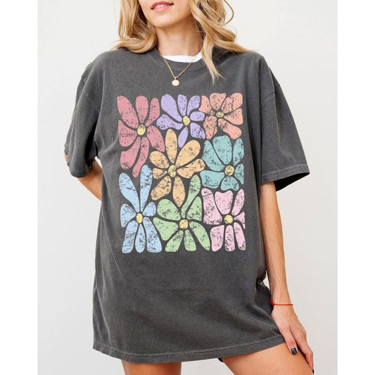 Colorful, Gorgeous Abstract Flowers, Boho Floral Design, Summer Vibes, Gardening, Festival, Nature Shirt, Women's Comfort...