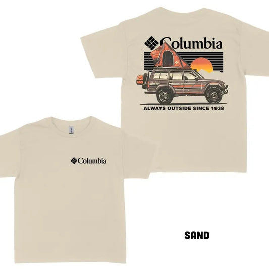 Columbia Crawl Trip 2 Sides T-Shirt, Columbia Sun Always Outside 1938 T-shirt, Menswear, Unisex Cotton, Classic Tops...