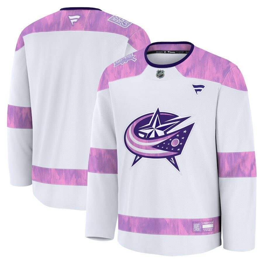 Columbus Blue Jackets 2024 Hockey Fights Cancer Practice Jersey - White