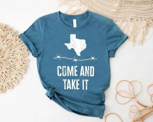 Come Take It Razer Wire Map Shirt, Texas Map Shirt, Texan Support Gift, Texas T Shirt, Come And Take It Shirt, Barbed...