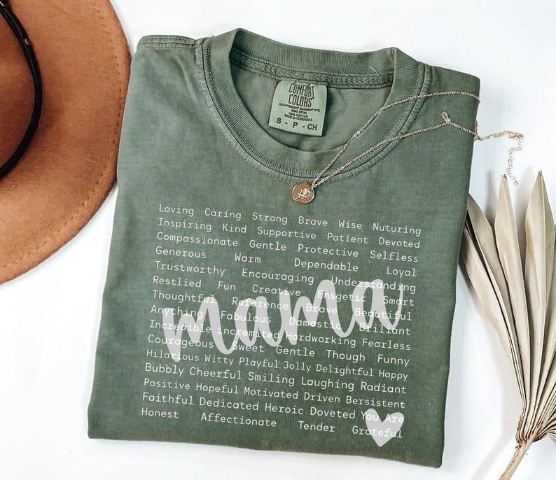 Comfort Color Trendy Mama Words Shirt, Cute Mama Meanings T-shirt, Trendy Mother Day Gift, Best Mom Holiday Gift, Cute...