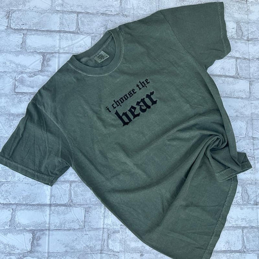 Comfort Colors - I Choose The Bear Embroidered T-shirt Hoodie, Sweatshirt | WearSparks.com